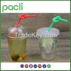 Plastic assorted colors artistic long straws