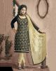 Glamorous Black Chanderi Cotton Dress Material