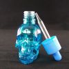 Empty glass Skull shape Dropper Bottle Applicator Liquid Container e liquid