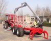 Forest log trailers with crane, log trailers with grapple