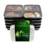 FIT MEAL Food Containers 3 Compartment Bento Lunch Box With Lids Microwave