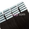 ShowJarlly 18"  #1 40 Pcs 80g Pu Tape in Straight Hair Extension