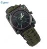 Paracord Survival gear Watch Square Watches with fire starter
