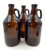 64oz amber/clear glass growler