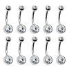  316L stainless steel plated epoxy basic style belly button rings navel bar body piercing jewelry wholesale