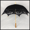 Sun Umbrella With Lace Macrame Black