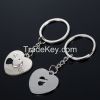 Creative heart-shaped "i love you"couple metal keychain /key ring 1pai