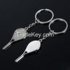 Creative Tennis racket couple metal keychain /key ring 1pair