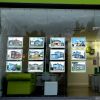 Estate Agent LED Window Display A4 Two Sides Vertical Cable Wires Hanging Acrylic Poster Frame Systems Lightbox kits  