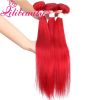 Human Color Red Hair Straight Hair Weaving Remy Human Hair Extension