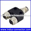 M12 a code 4 pin male and female waterproof y connector for sensor