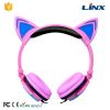 Headphone factory Hot selling Led glowing portable patent cat ear shaped wired headphone