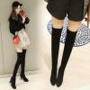 The children of autumn and winter boots heels knee boots  high boots with thick tube tip elastic leg boots