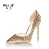 The fall of the new high heels with a fine golden sequins crystal wedding shoes shoes shoes Asakuchi bride