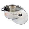 12 Pcs Stainless Steel Induction Bottom (Encapsulated) Cookware Set with Glass Lids, Rod Handles and tool set
