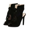 Women Sexy tassels design ankle boots sandals New fashion high heel sandals-brown color