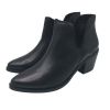 Fashion Women Leather boots medium heel booties almond toe cut out shoes -ladies-black,light yellow