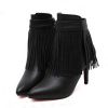 women suede booties zipper side footwear with middle heel ankle boots shoes