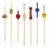 Bamboo Colored Bead Cocktail Sticks
