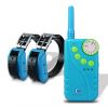 PETINCCN P681 660M Remote Dog Training Collars Waterproof and Rechargeable with Four Functions of Range Finding Tone Vibrating Static Shock Trainer Collar 2Collars Blue