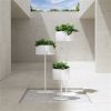 Uispair 100% Steel Floor Round Planter for Modern Office Garden Decoration