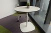Uispair Modern 100% Steel Round Coffee Table Office Desk for Home Office Decoration