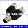 M12 8 pin A code male and female t connector