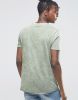 TUSK- Longline T-Shirt In Acid Wash Green