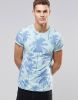 TUSK- Muscle T-Shirt With Palm Print And Roll Sleeves