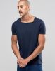 TUSK- Smart T-Shirt With Square Neck In Navy