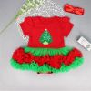 2017 Christmas Rompers Tutu Dresses For Babies Xmas Bodysuits + Hair band TUTU Dress Baby Cotton Rompers Infants Toddlers Clothes Tutu Dress