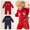 Christmas Baby Sweater Jumpsuits Xmas Newborn Babies Deer Buttons Rompers Bodysuits Infants Toddlers Cotton Woolen Warm Jumpsuits For 0-2T