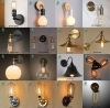 Antique glass shade wall lamp