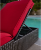 Outdoor Patio Furniture Wicker Adjustable Chaise Lounge Bed