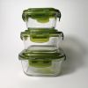 Round Glass Portable Lunch Box High Borosilicate Glass Bento