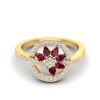 Varied Colorful Gemstones Diamond Rings