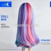 wholesale heat resistant American girl doll wigs straight with rainbow color for 11inch dolls