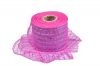 2.5"*10y dark pink turquoise strip pp deco mesh ribbon for 50C04M38R2-5