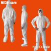 Disposable boiler suit protective nonwoven SMS PP white work coverall