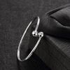 fashion round 925 sterling silver women simple bangle designs