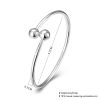 fashion round 925 sterling silver women simple bangle designs
