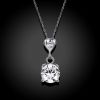 fashion design zircon stone pendant S925 sterling silver women diamond jewelry necklace