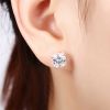 fashion nail type round 925 sterling silver CZ stone women stud jewelry earing