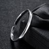 wholesale simple design 925 sterling silver women's cuff charm bangle