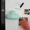  Original Design Cloud Alarm Clock,Digital Geometric Mint Voice-activated LED Wall Clock, rechargeable Cloud Alarm Clock