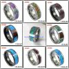 Shenzhen cheng jewelers wholesale rings with koa wood,carbon fiber,opal,IP gold plating