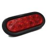 LED 6'' Sealed Oval Stop, Turn , Tail Light With Grommet and Plug -  Red