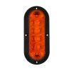 LED 6'' Sealed Oval Stop, Turn , Tail Light With Flange and Plug -  Amber