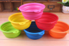 Collapsible silicone disc pet bowl dog bowl feeder portable 