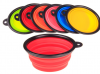 Hang over Collapsible silicone disc pet bowl dog bowl dog Frisbee feeder